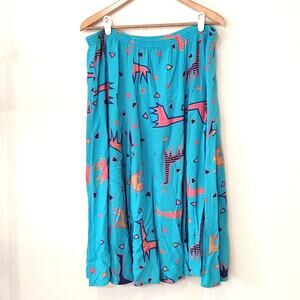 Satyuga geometric all over giraffe print vintage skirt